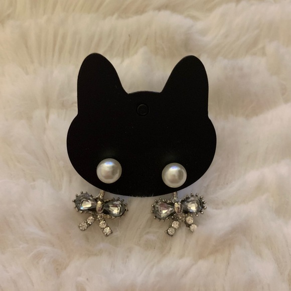 3 for 10 EARRINGS - silver bow pearl - Picture 3 of 3